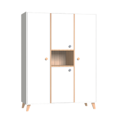 Prikaži podrobnosti za Colette White 3-delna omara Slika Colette White 3-delna omara