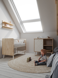 Prikaži podrobnosti za Peak Natural Oak&White postelja 120x60 Slika Peak Natural Oak&White postelja 120x60