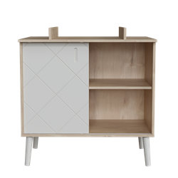 Prikaži podrobnosti za Peak Natural Oak&White komoda + polica za previjanje Slika Peak Natural Oak&White komoda + polica za previjanje