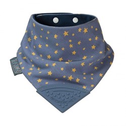 Prikaži podrobnosti za Neckerchew Premium dvostranski slinček z grizalom - Midnight Stars Slika Neckerchew Premium dvostranski slinček z grizalom - Midnight Stars