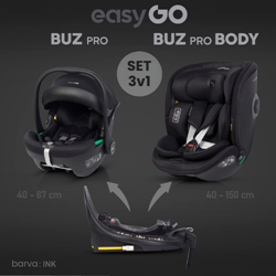Prikaži podrobnosti za Modularni set Easy go Buz Pro (isofix + lupinica) + Buz Pro Body (avtosedež) INK  Slika Modularni set Easy go Buz Pro (isofix + lupinica) + Buz Pro Body (avtosedež) INK