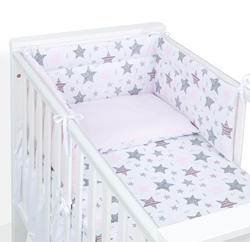 Slika Obroba za posteljo 140x70 PINK STARS