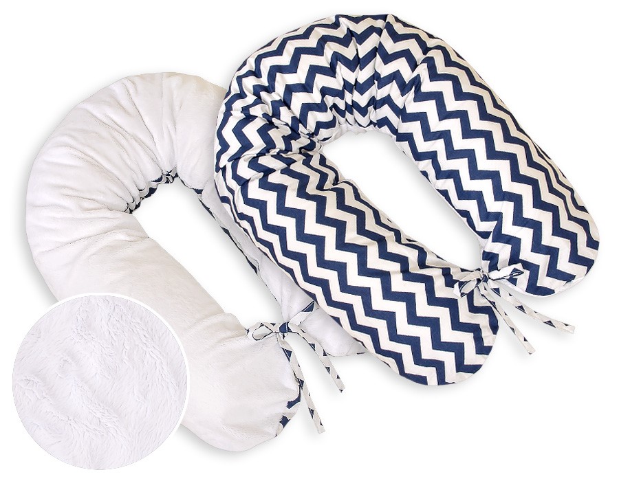 Slika Blazina za dojenje CHERVRON-DARK BLUE (minky)