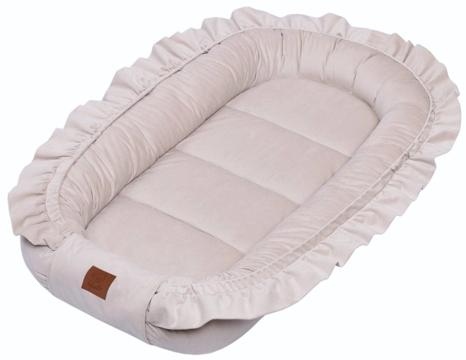 Slika Gnezdece z volančki VELVET Infantilo BEIGE