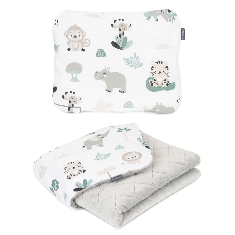 Slika Odeja in vzglavnik Minky SAFARI TRELIS/LIGHT GRAY