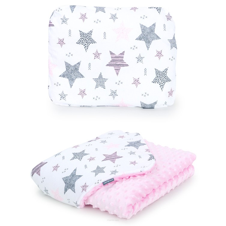 Slika Odeja in vzglavnik Minky STARMIX PINK/LIGHT PINK