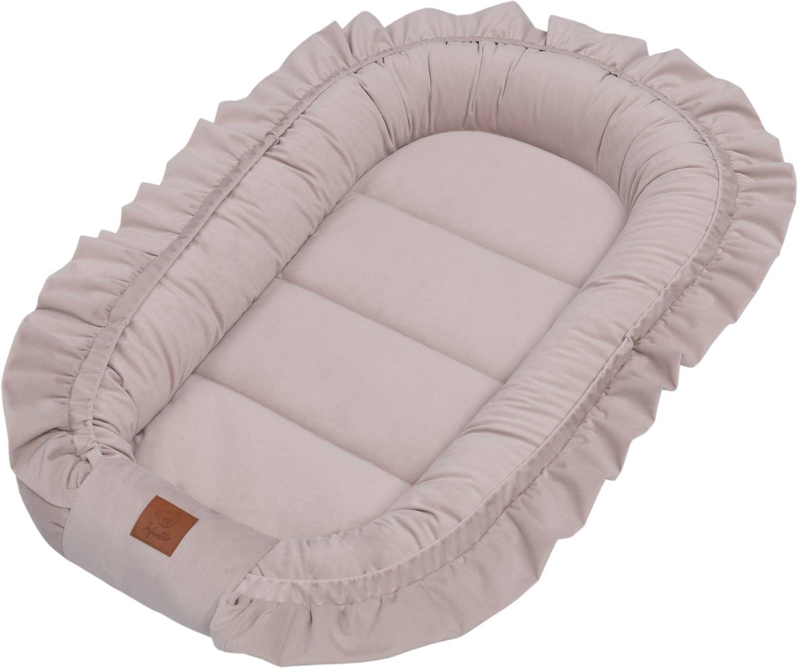 Slika Gnezdece z volančki VELVET Infantilo PASTEL PINK