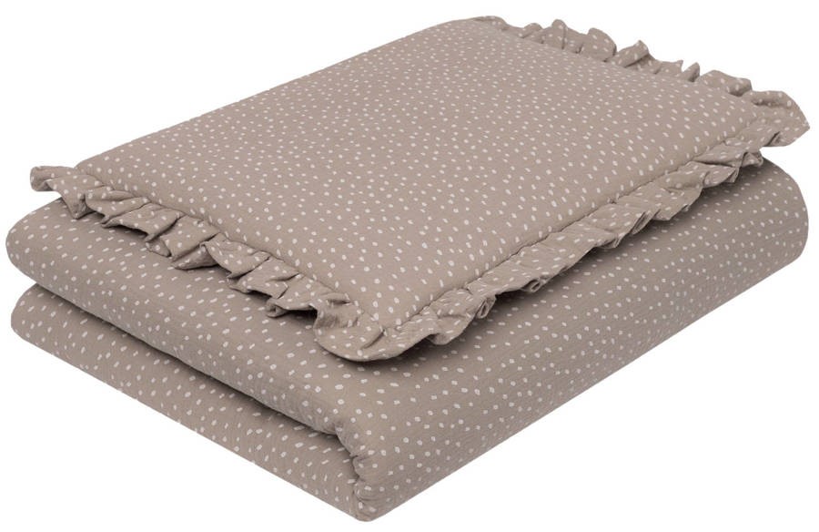 Slika 2- delna posteljnina Infantilo muslin DOTS BEIGE 