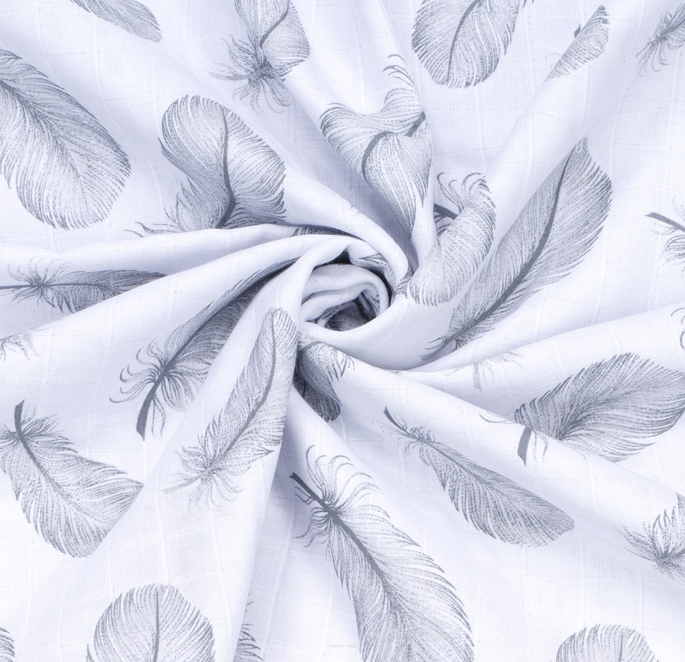 Slika Odeja&tetra plenica muslin 80x100 FEATHERS ASHEN