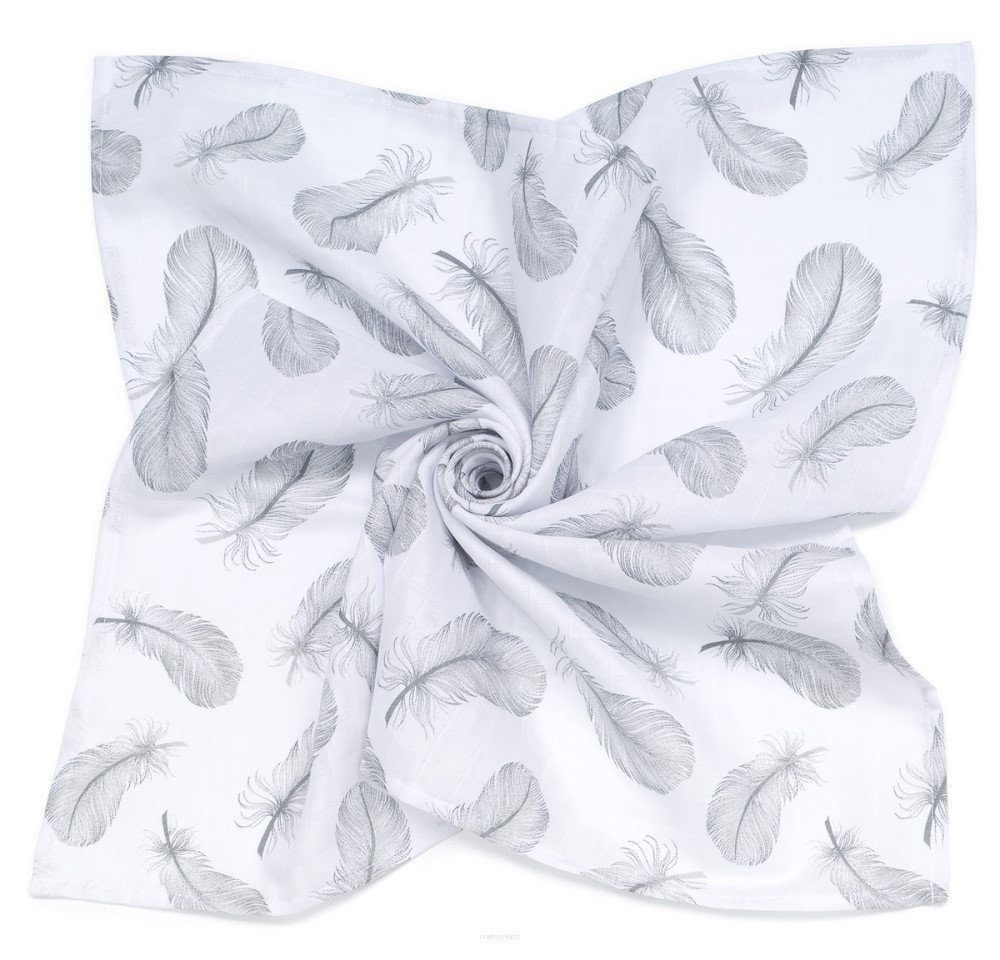Slika Tetra plenica iz muslina 120x120 GRAY FEATHERS - NOVO!