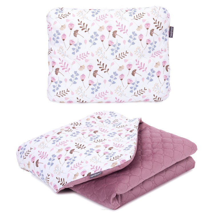 Slika Odeja in vzglavnik Velvet GINKGO ROSE /DIRTY PINK