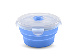 Slika Zložljiv silikonski krožnik s pokrovom 540 ml BLUE