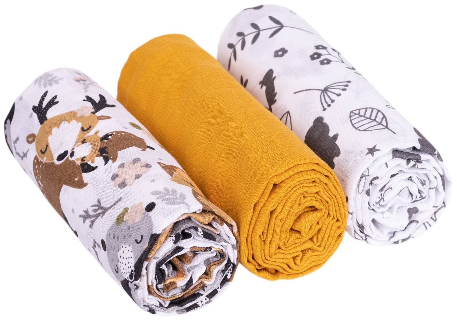 Slika Tetra plenice muslin 3 kom MUSTARD