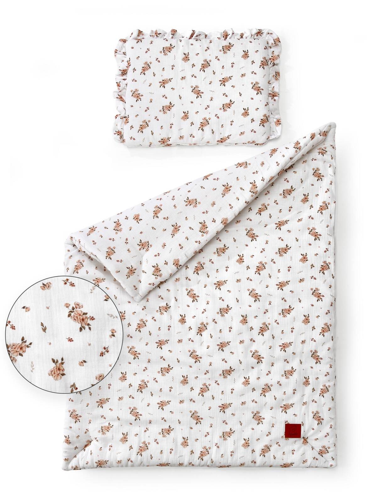 Slika 2- delna posteljnina Infantilo muslin LITTLE FLOWERS