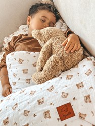 Slika 2- delna posteljnina Infantilo muslin TEDDY BEAR