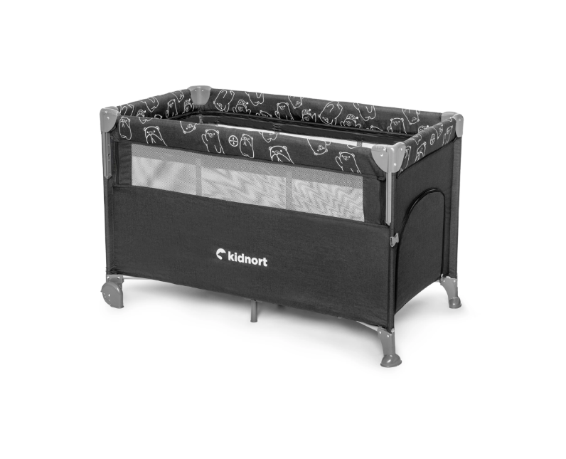 Slika Kidnort 3v1 potovalna obposteljna postelja Livsmiljo DARK GREY
