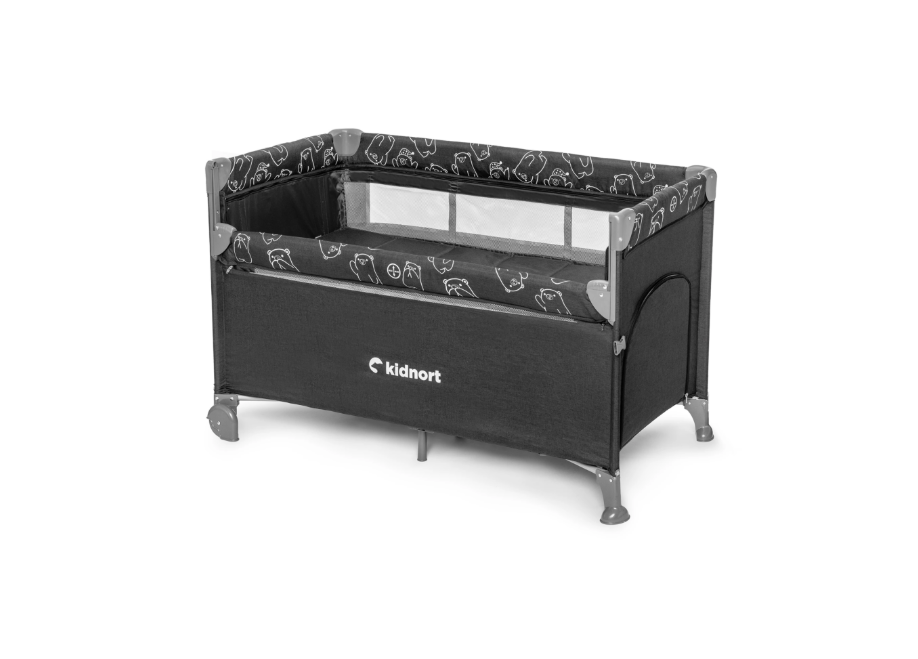 Slika Kidnort 3v1 potovalna obposteljna postelja Livsmiljo DARK GREY
