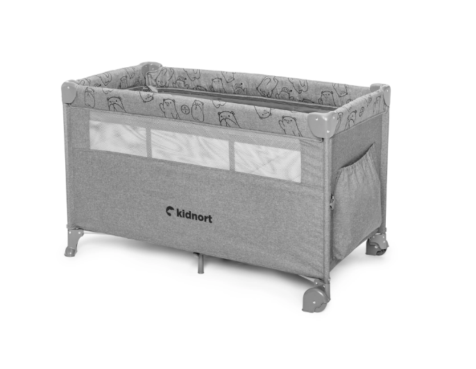 Slika Kidnort 3v1 potovalna obposteljna postelja Livsmiljo LIGHT GREY